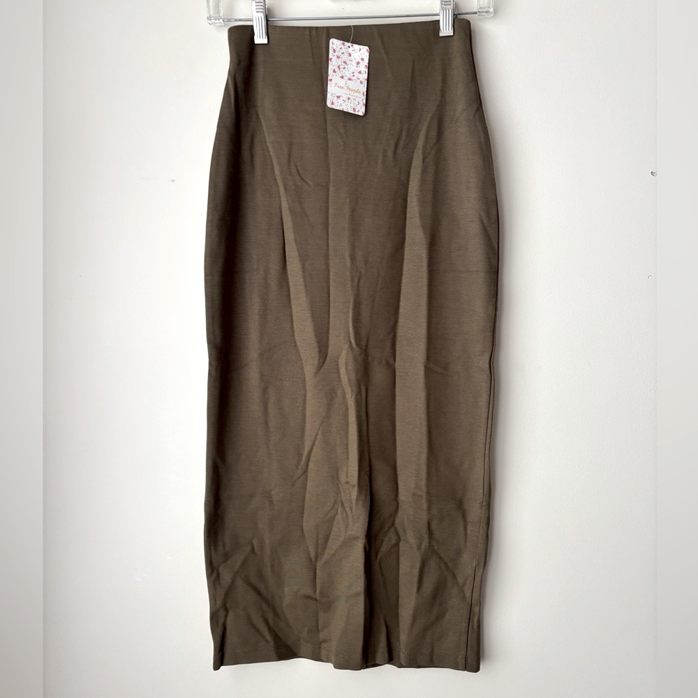 Free People Army Green Pencil Skirt XS NWT